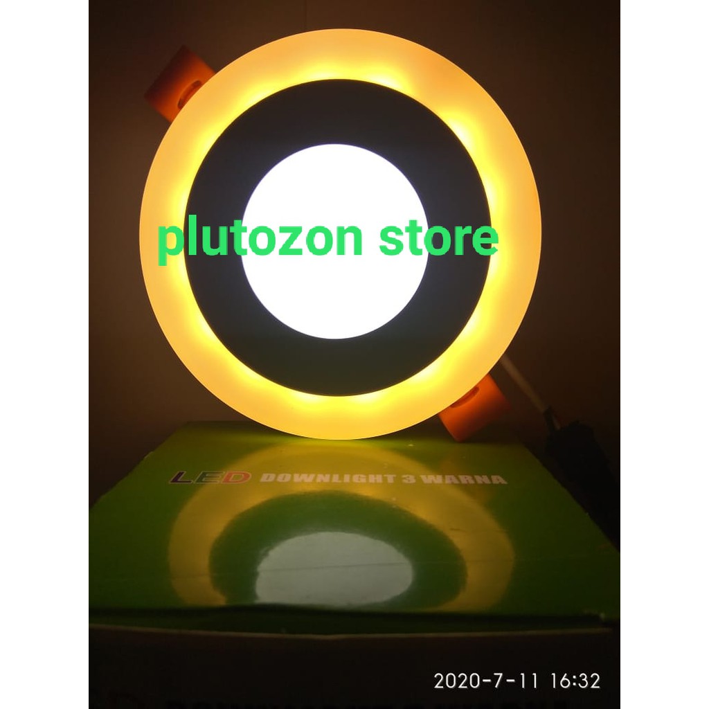 (9WATT) Lampu downlight Led Lampu Plafon 2 warna list kuning