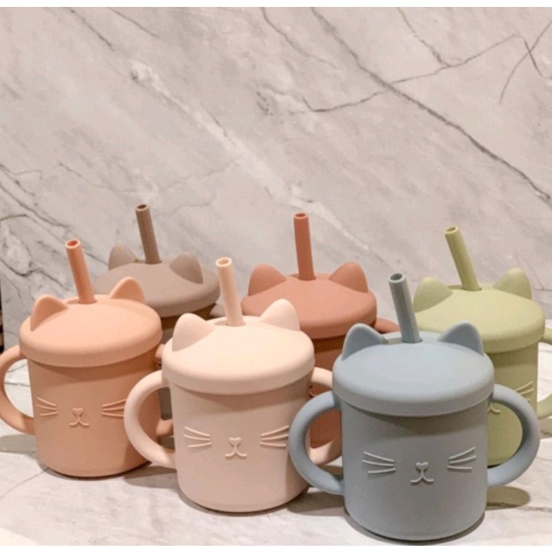 Gelas Silikon Bayi Anak Cat Sippy Cup