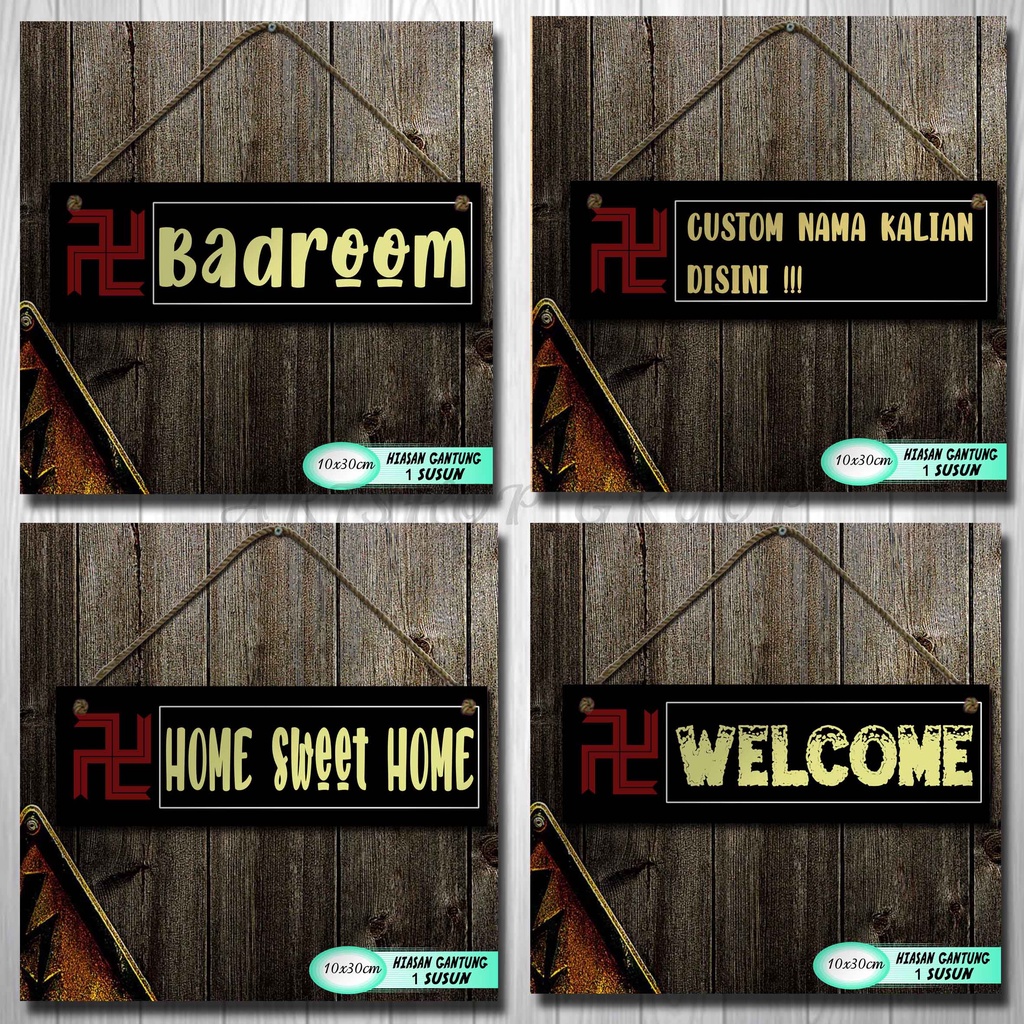 Hiasan pintu pajangan pintu WELCOME ANIME TOKYO REVENGERS shabby walldecor poster kayu