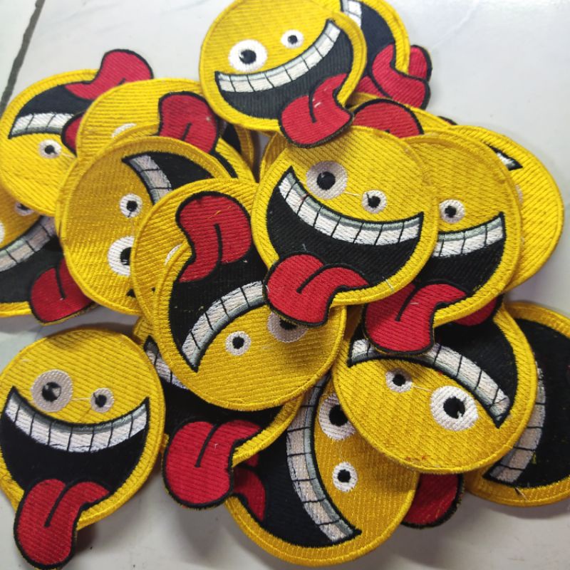 emblem patch bordir emoticon melet