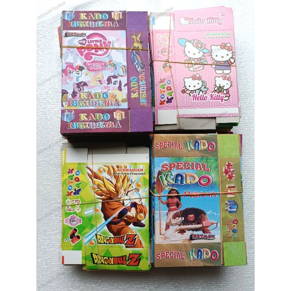

kotak kado kertas glossy bergambar motif karakter kartun isi 50 murah