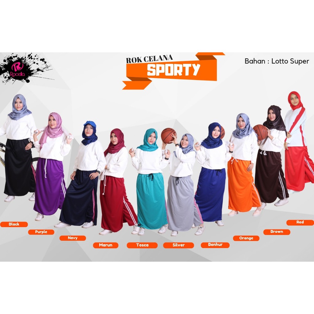 Rocella Sporty  - Rok Celana Olahraga - Rok Celana Trainning - Celana Olahraga Muslim