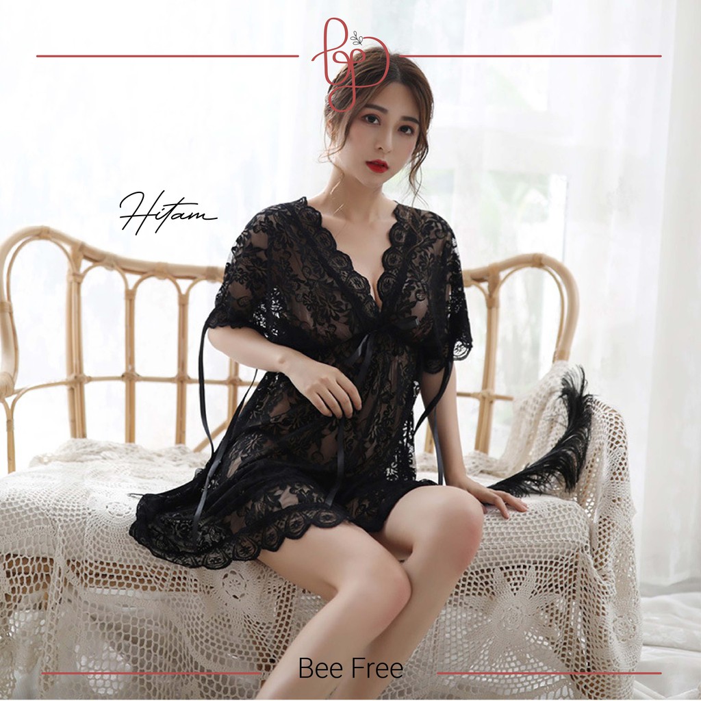 OPERA Baju Tidur Premium Lingerie Sexy Setelan Wanita Piyama All Size Sleepwear Sexy Lingerie Jumbo V-Neck Model Dewasa-5