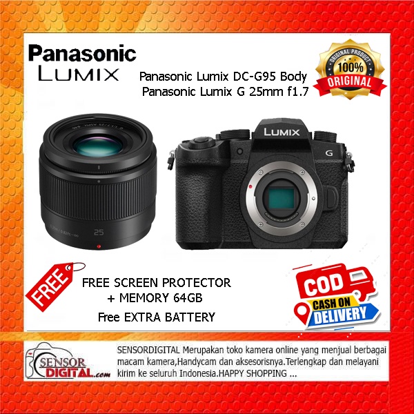 Panasonic Lumix DC-G95 / G95 Body + Panasonic Lumix G 25mm f1.7 +Bonus