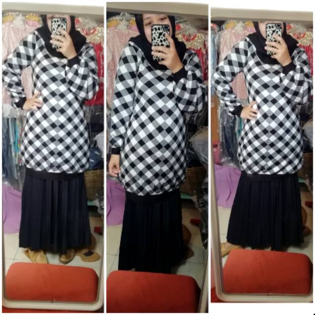 NEW - Tunik kotak - tunik rajut - rajut impor - rajut murah- tunik murah- tunik jumbo