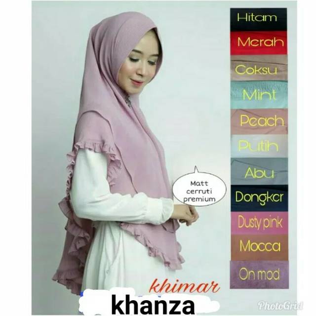 Hijab Jilbab Syari Kerudung Syari 2 Layer Khimar Kanza