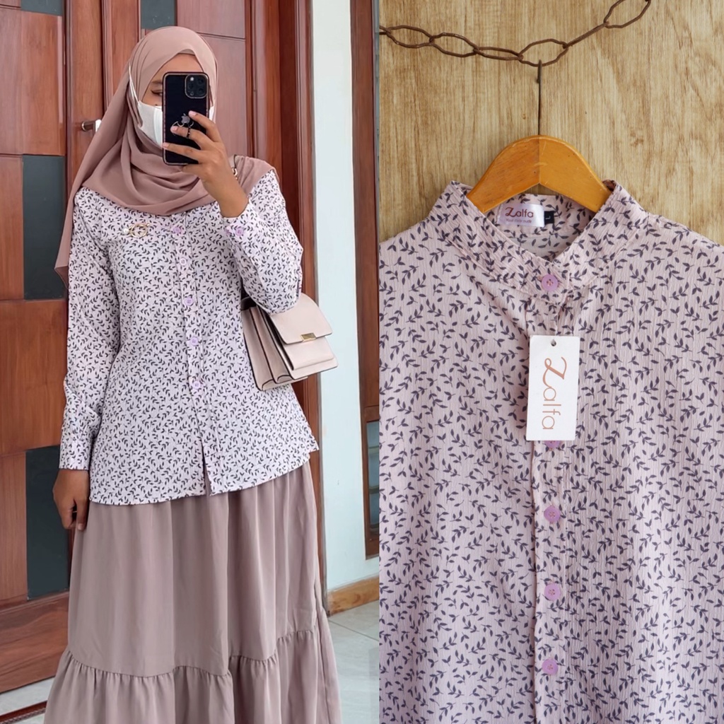 JOANA blouse by ZALFA OUTFIT / kemeja crincle / kemeja bunga