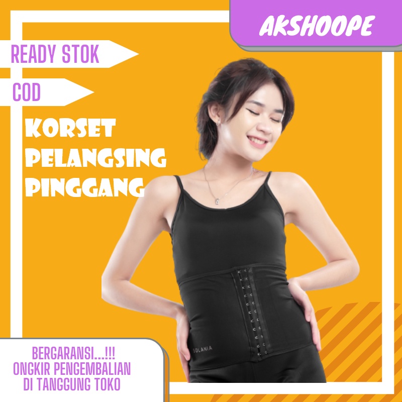 Korset Kancing Sauna Pelangsing Pembakar Lemak Waist Cincher Silver