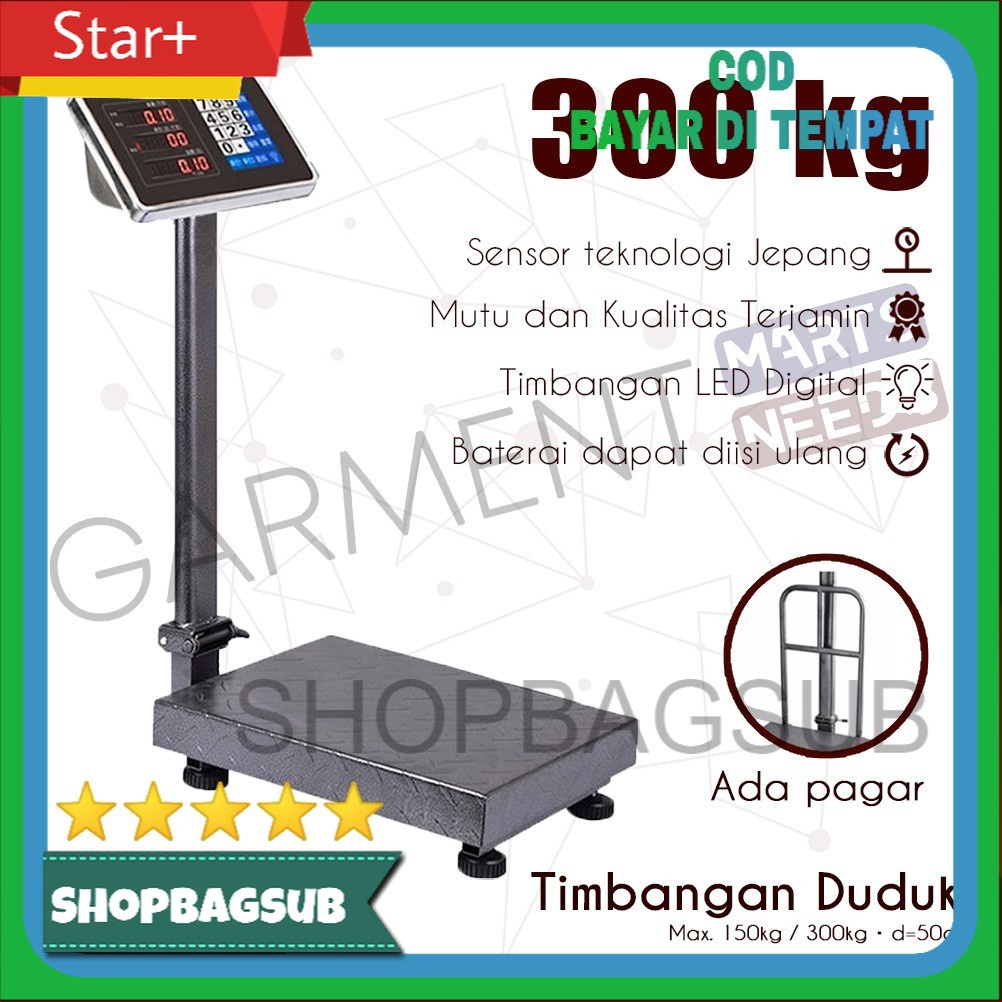 Timbangan Duduk Digital SUDAH TERA - Timbangan Beras Digital 300kg