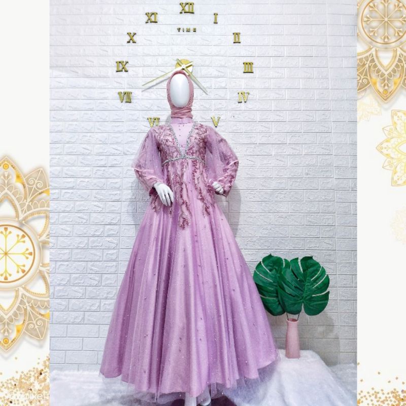 EL KHAYRA - JASMINE QURESYI DRESS (Gaun Wedding Pengantin Muslim Syar'i Premium Gamis/Kebaya Wisuda/