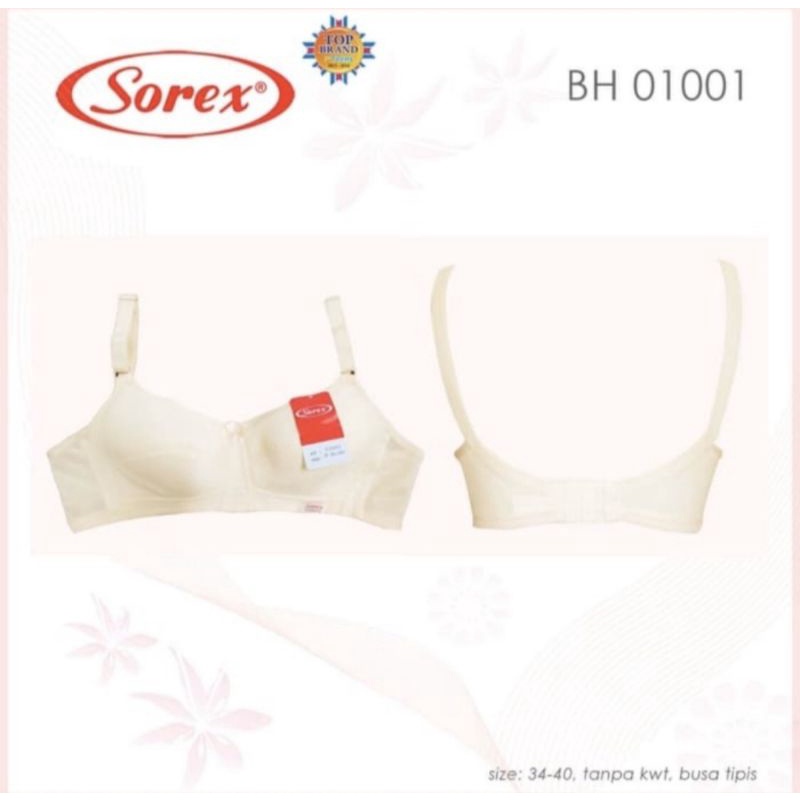 Sorex Sport Bra 01001BH Busa Tipis Tanpa Kawat Setara Cup A-B