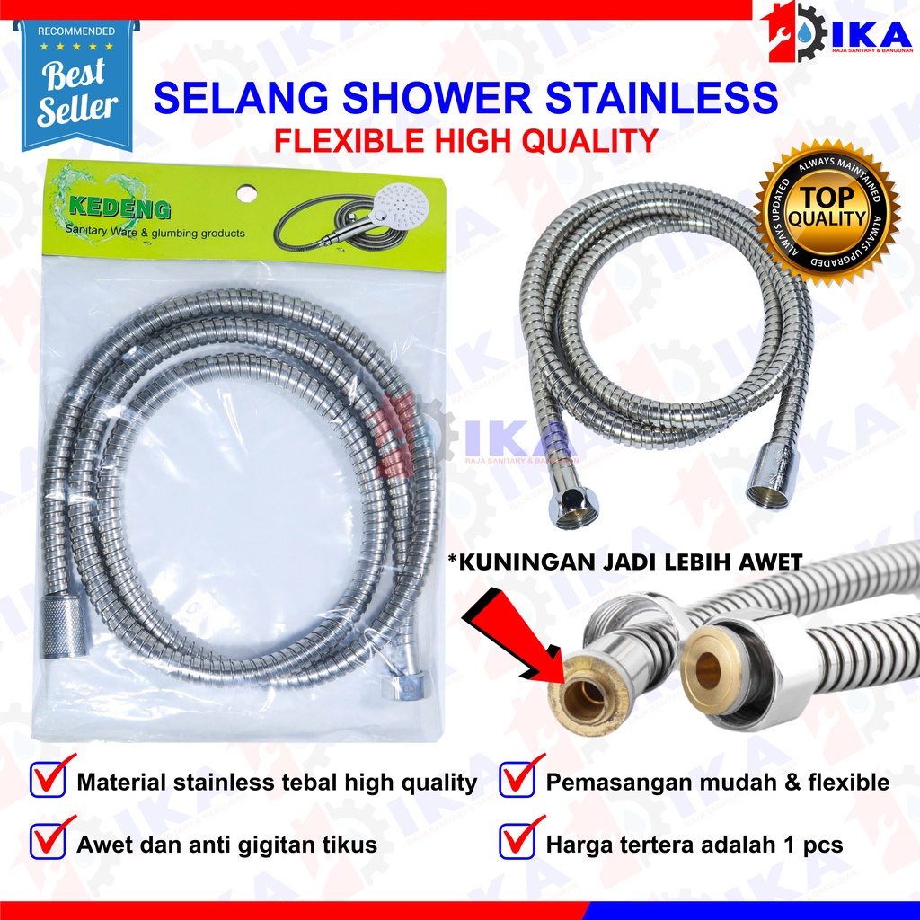 Selang Fleksibel Hand Shower Shower Hose Selang Kamar Mandi 150cm kedeng original 100% berkualitas