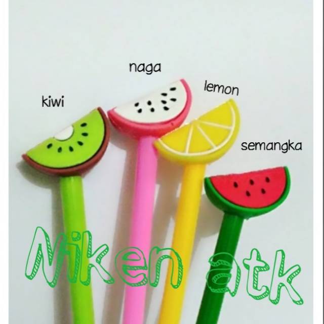 

Pulpen karakter buah potong