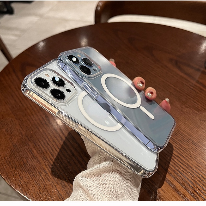 MAGNETIC CASE / MAGSAFE BENING Untuk IPHONE 14 7 7+ 8 8+ PLUS SE 2 2020 X XS MAX XR 11 12 13 14 PLUS PRO MAX Case Magsafe Clear Hybrid Bumper Casing