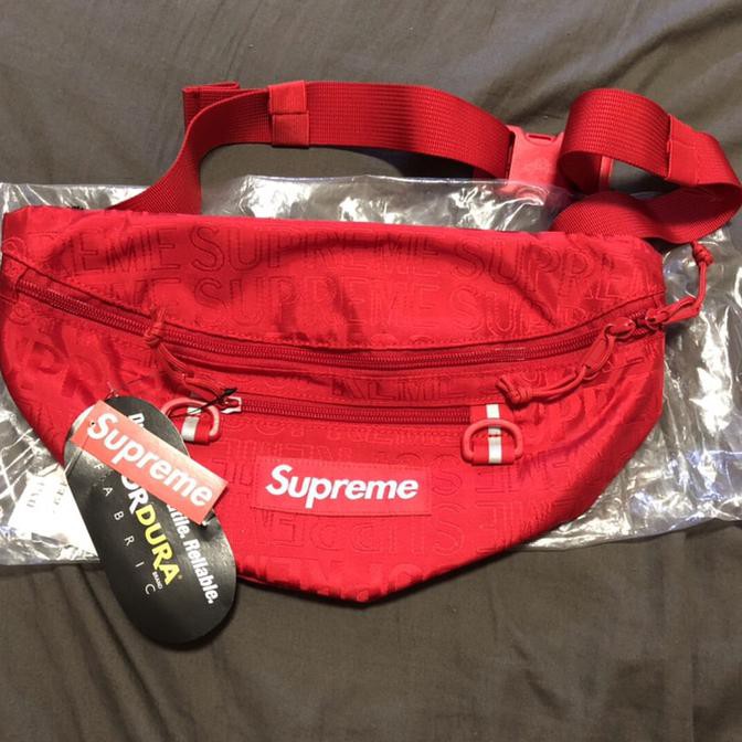 Barang Berkualitas SUPREME SS19 WAISTBAG RED BARANG BAGUS