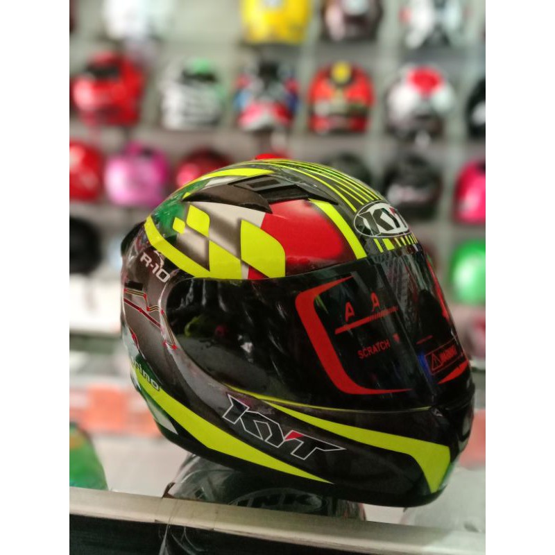 KYT R-10 #SAN MARINO GP RACE CIRCUIT YELLOW FLUO/BLACK(ongkir termurah 2kg)