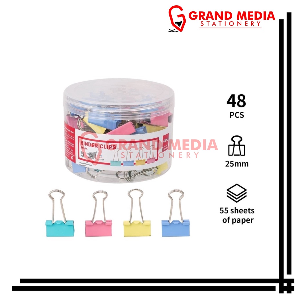 

[GRAND MEDIA] BINDER CLIPS DELI COLOR E8554A / PACK