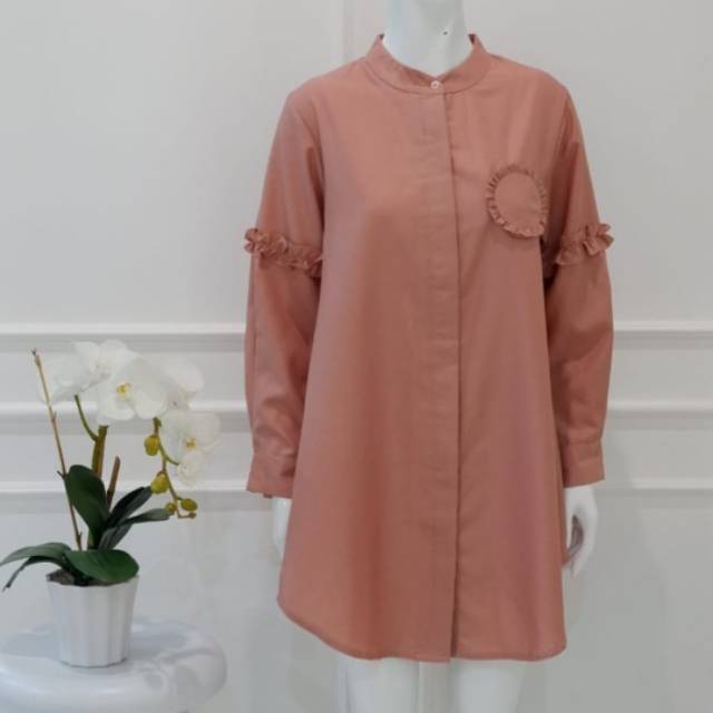 Edness Kayla Tunik Atasan warna peach