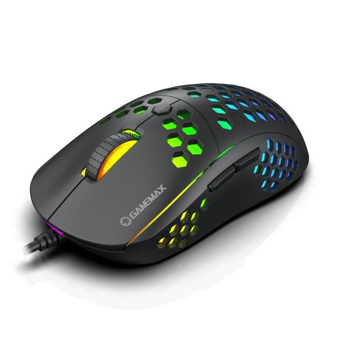 GAMEMAX MG8 GAMING MOUSE Rainbow Lightweight Honeycomb Shell 6400 DPI