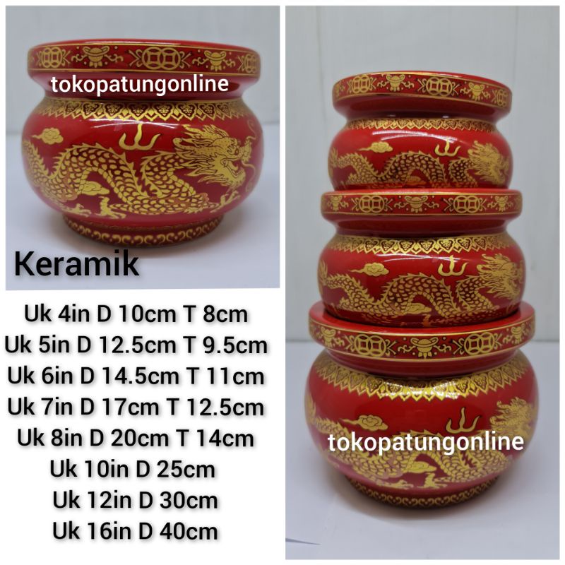 Hiolo Keramik Merah Zhao Chai Jin Bao 016 16in