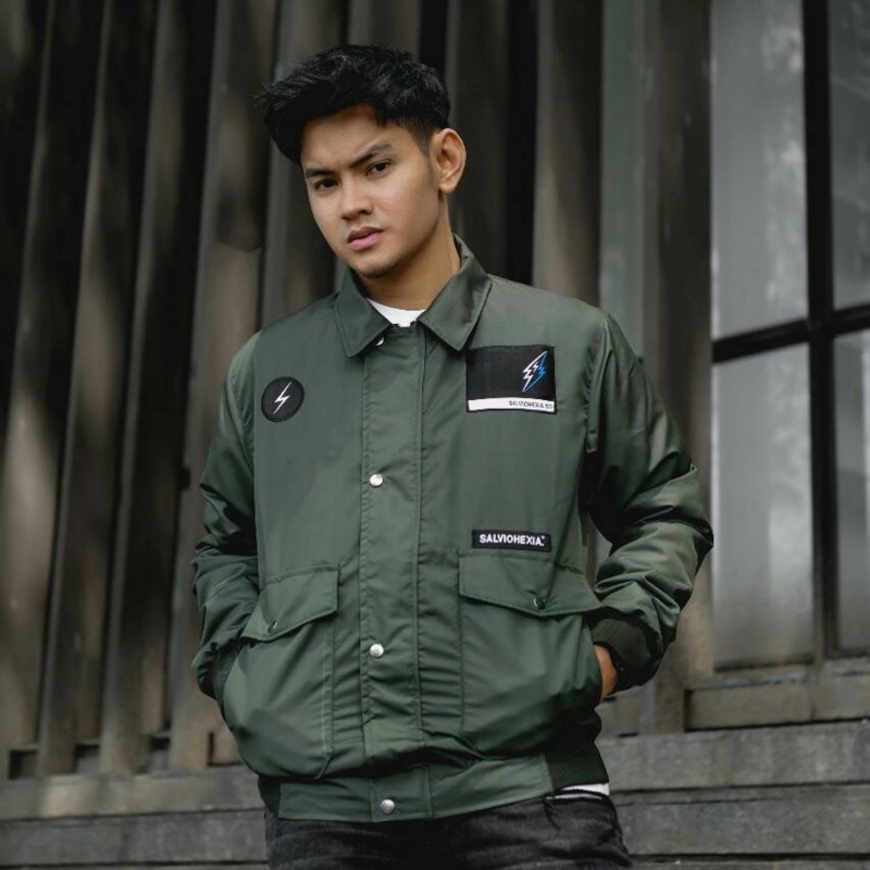 Hijau Jaket Flight Salviohexia Jaket Pilot Jaket Pria Jaket Bomber