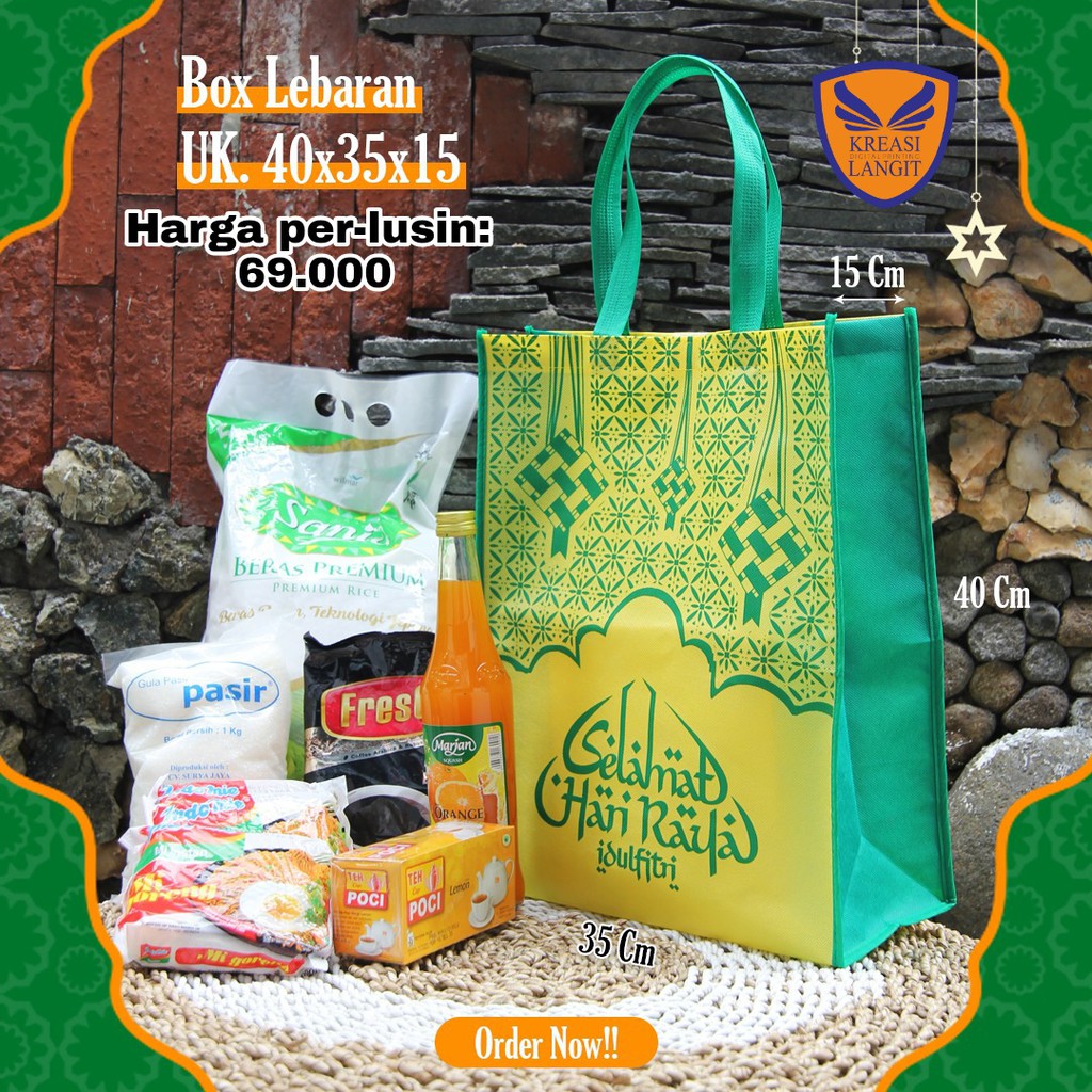 

TAS SPUNDBOND IDUL FITRI || TAS LEBARAN || TAS SEMBAKO || PARCEL LEBARAN