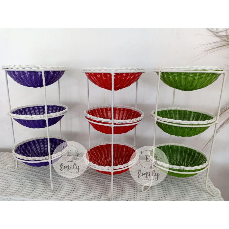 Rak Bumbu Rotan/ Tempat bawang Rotan/ Rak susun Rotan