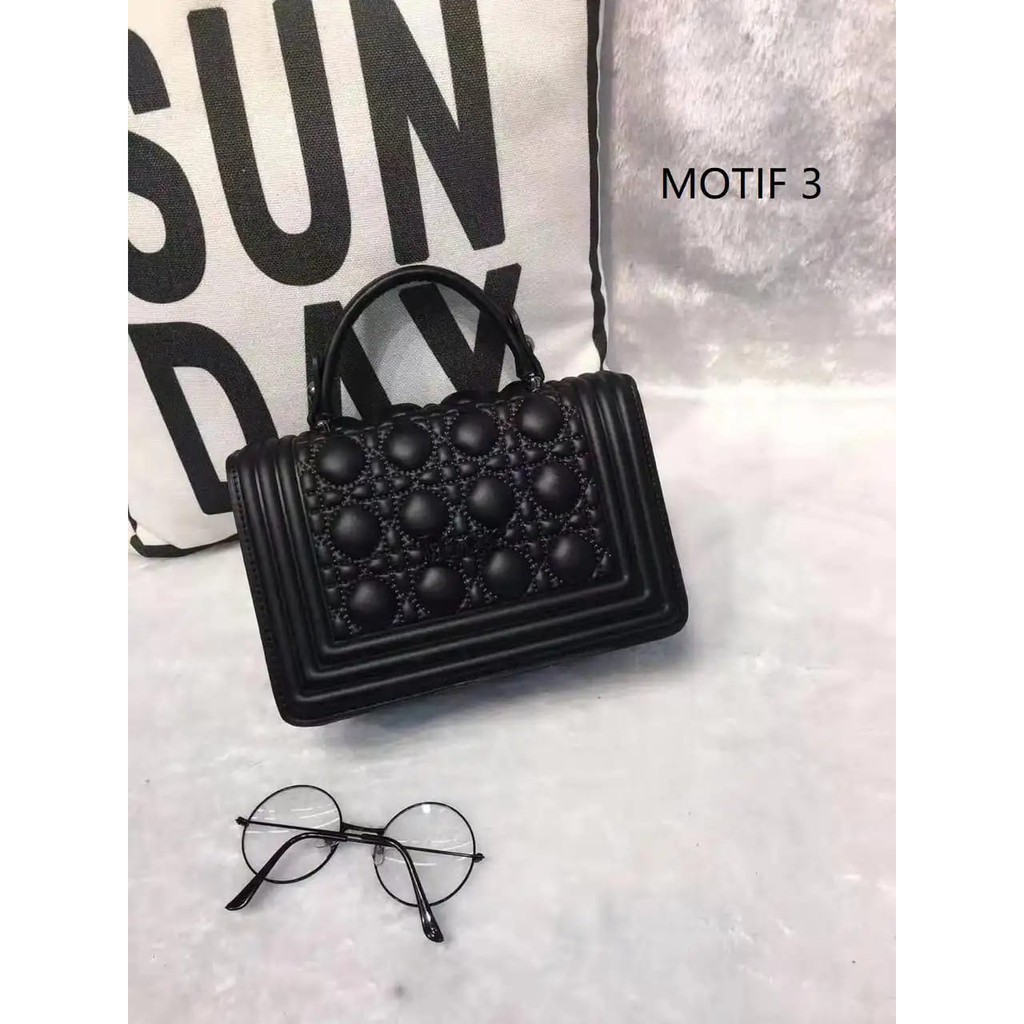 EL 5400 RISCE TAS HAND BAG IMPORT WANITA CEWEK PEREMPUAN JAKARTA BATAM BLACK 22 X 9 X 15