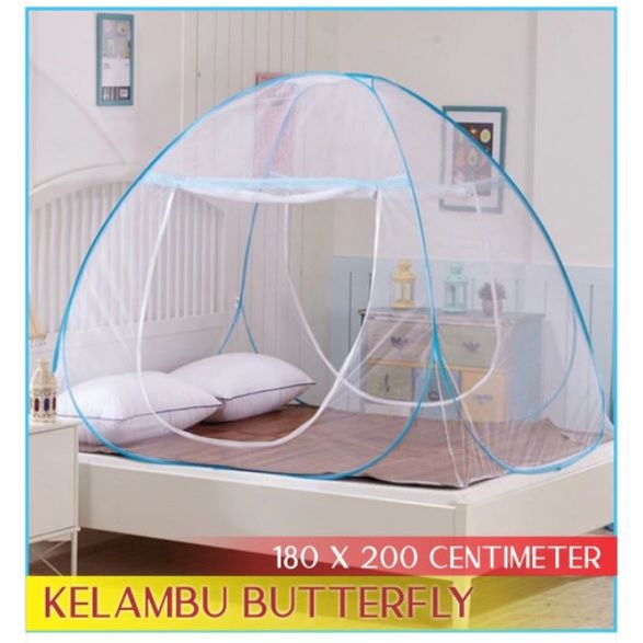 Kelambu Tidur Portable Kelambu Tempat Tidur Kelambu Butterfly Lipat Ukuran 180x200 &amp; 200x200cm