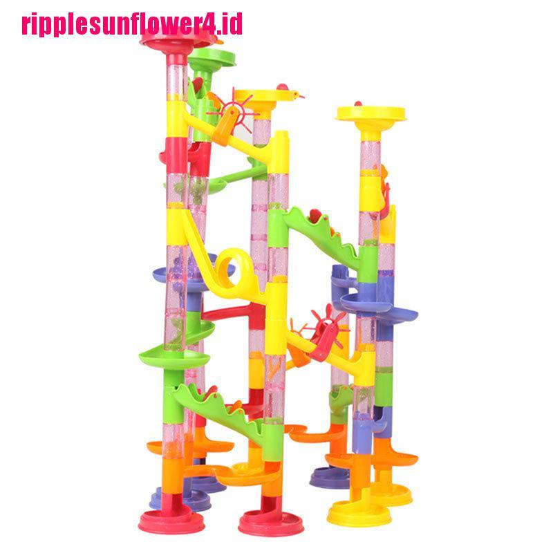 Mainan Balok Bangunan Lintasan Balap Kelereng Untuk Anak
