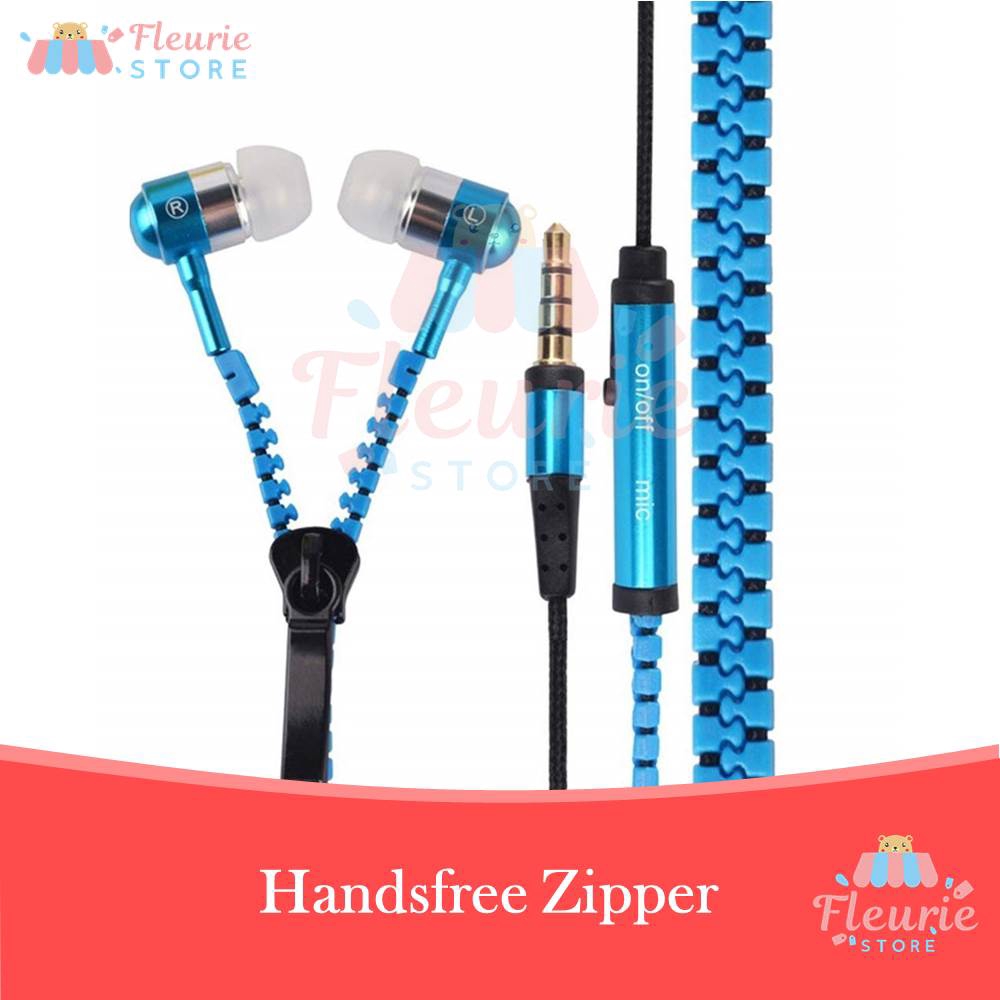 Handsfree Zipper BESI Earbud - Headset Model Kabel Resleting Murah