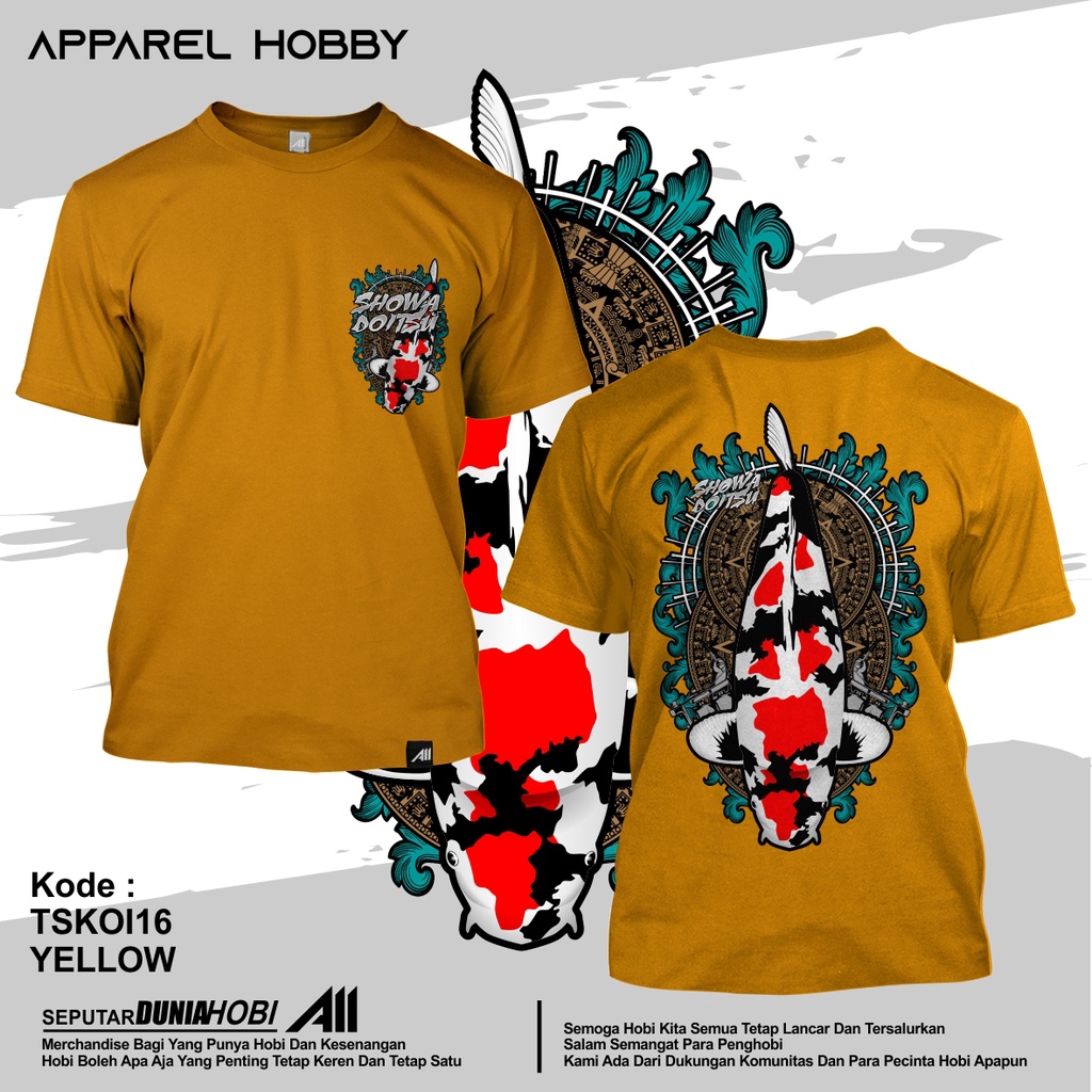 KAOS IKAN KOI SHOWA DOITSU KOI16 YELLOW TSHIRT