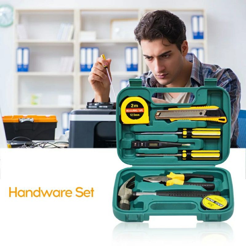 Hardware Set Alat Perkakas Bengkel Serbaguna Tang Obeng Palu Kunci Pas Cutter