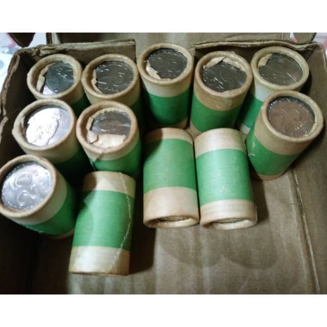 Koin Roll 25 Rupiah Burung Tahun 1971