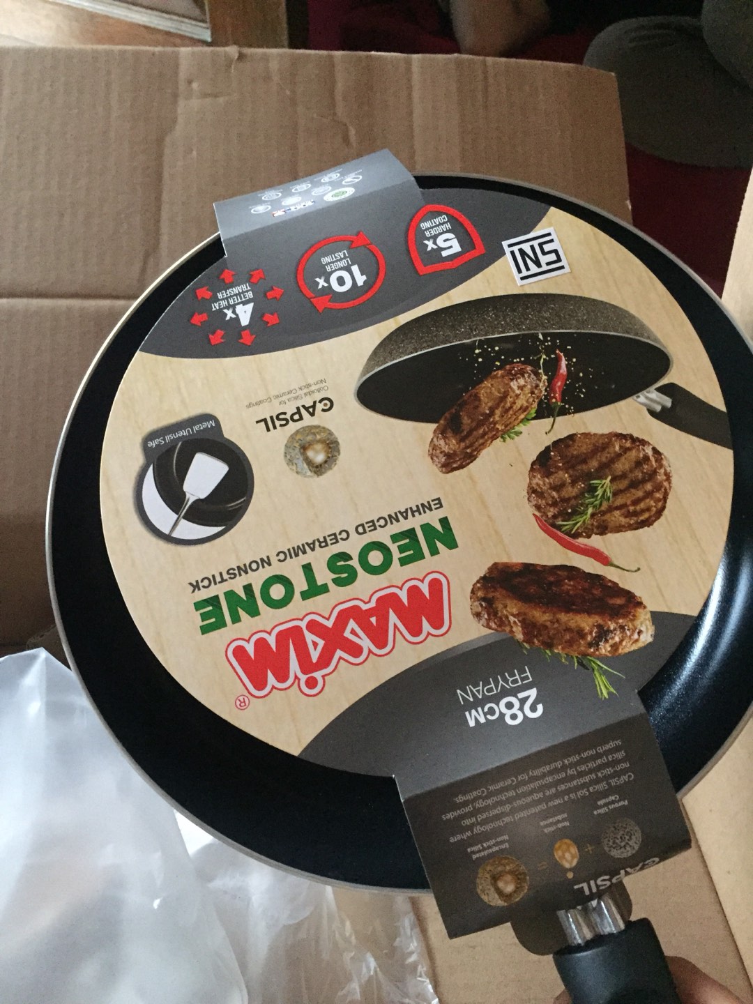 Maxim Frying Pan Keramik Tanpa Minyak 28cm | Wajan Anti Gores | Penggorengan Anti Lengket | Teplon