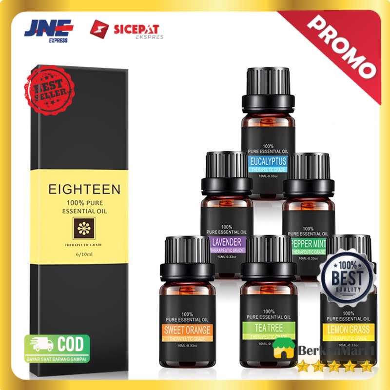 Eighteen Pure Essential Fragrance Oils Minyak Aromatherapy 10ml 6PCS