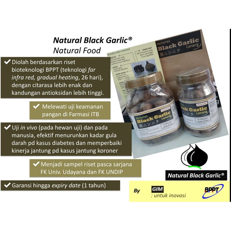 

Natural Black Garlic lanang