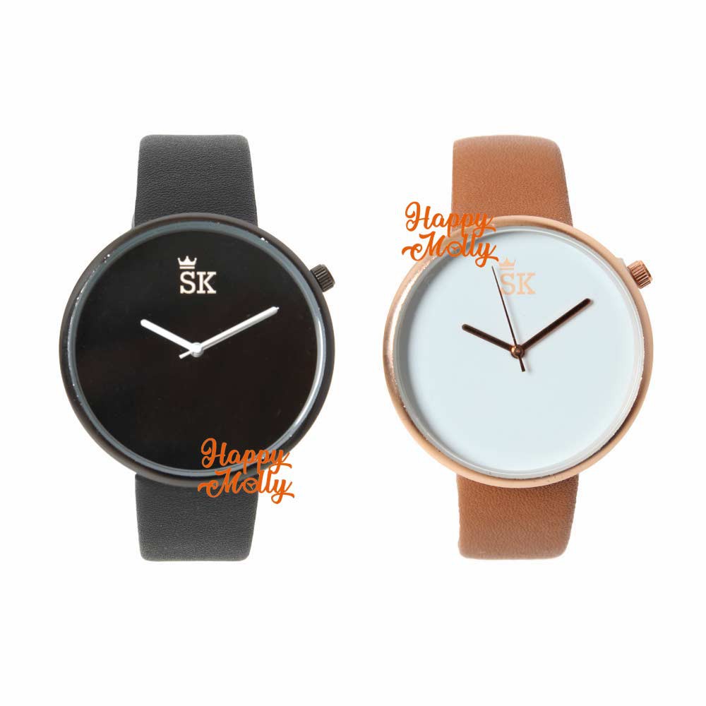 SK - Jam Tangan Water Resistant Pria &amp; Wanita Fashion Strap Leather ( Group ) SK_813