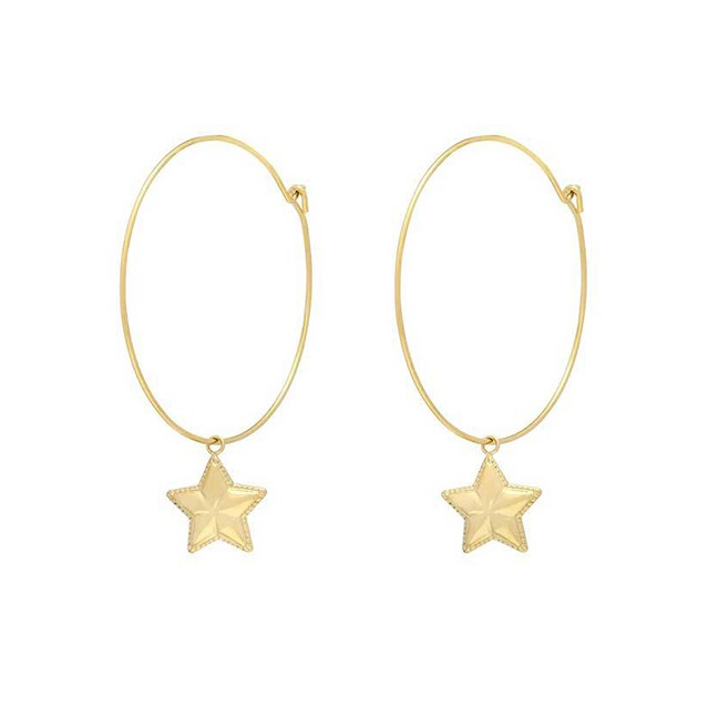 LRC Anting Tusuk Fashion Starfish Shell Earrings D53143