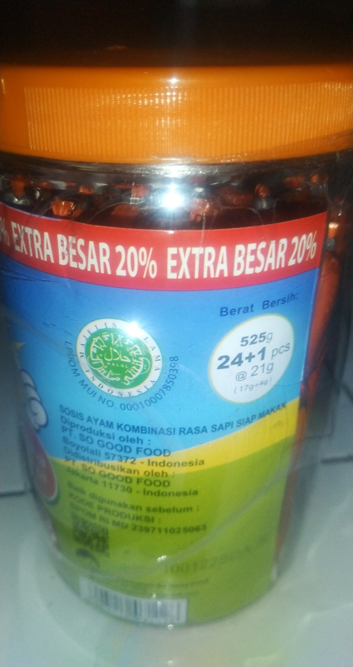 Sosis Sonice 20% Extra (toples)