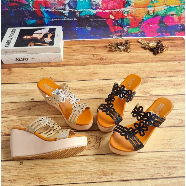 ABBUSHOES Ph 18 wedges laser sol karet febby 7cm