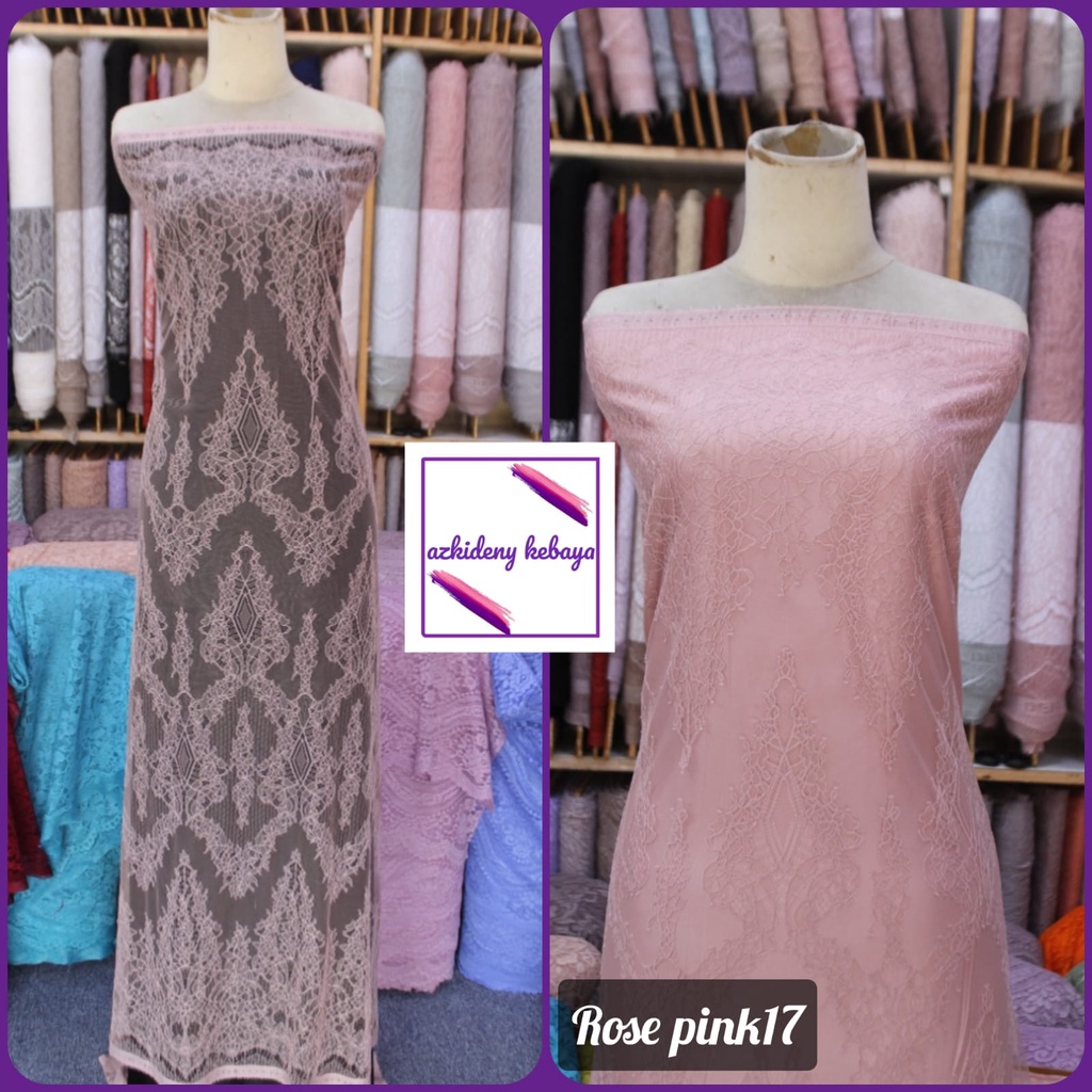 kain brokat chantily,brokat chantily semi francis,,brokat chantily lace,pakain tradisional