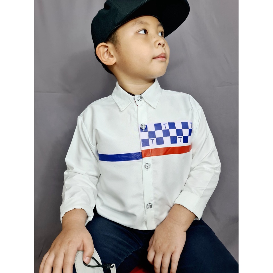 Amspro Kemeja anak laki-laki atasan anak laki-laki baju anak Brian