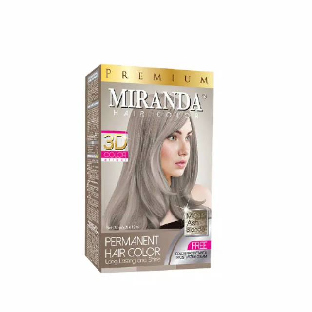 miranda Cat Pewarna Rambut Permanent Miranda Ash Blonde ( mirip Abu Abu ) MC-16 BPOM