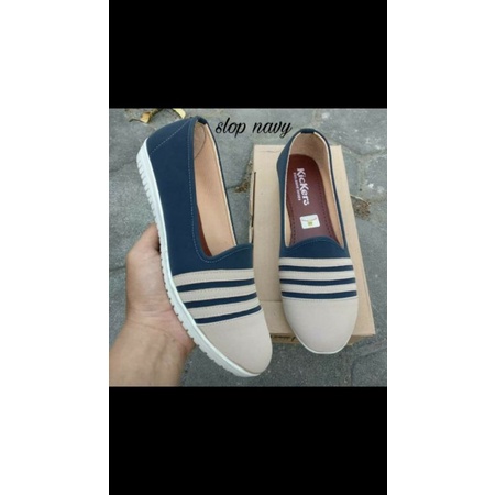 flatshoes wanita/sepatu santai-Navy