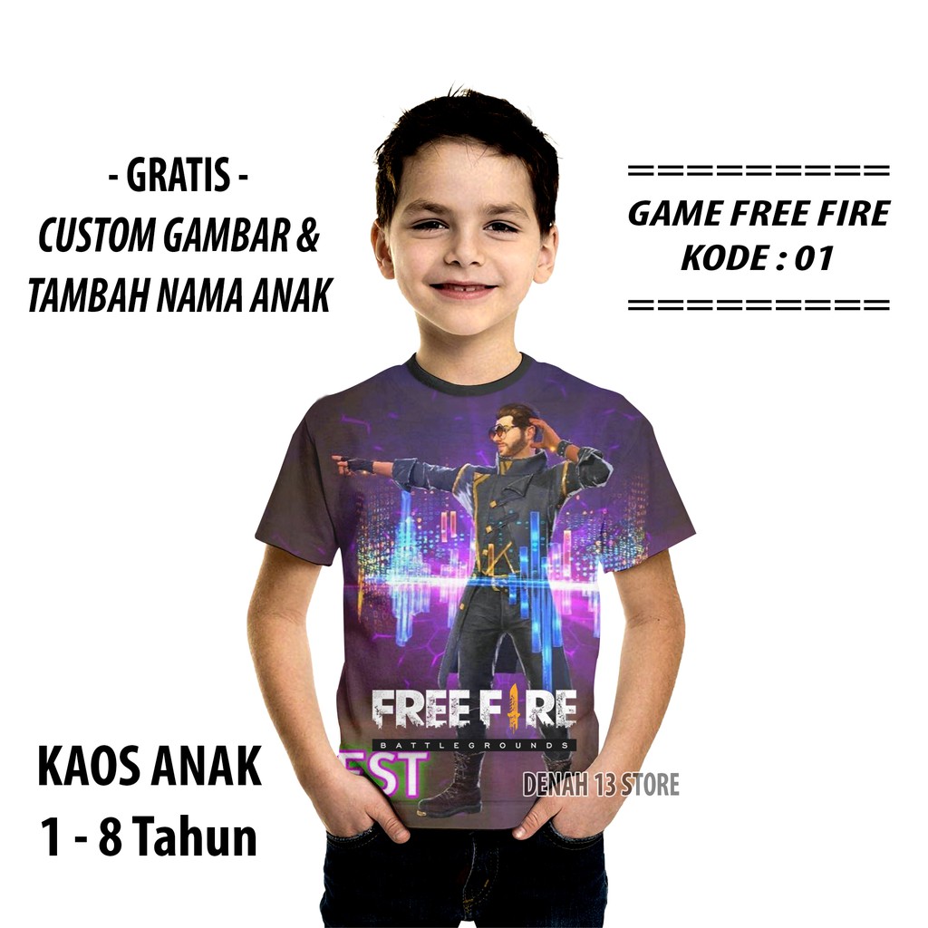 Kaos Baju Game Free Fire Adam Shopee Indonesia