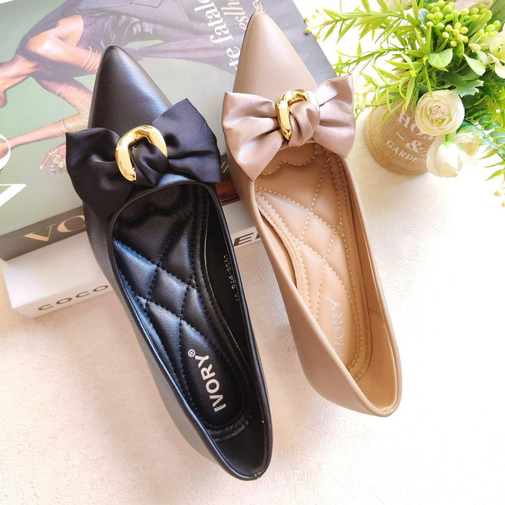 IVORY Sepatu Wanita Kitten Heels Import Pita 4cm IV35-P78