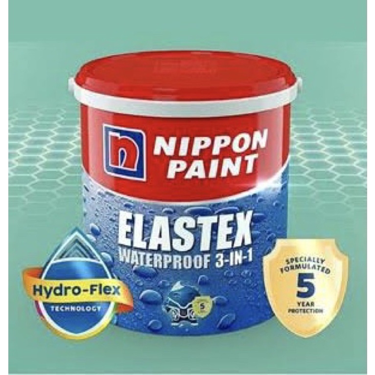 Cat Nippon Elastex Waterproof 3 in 1 ukuran 1kg / Cat anti bocor, anti jamur dan alkali / Cat kualit