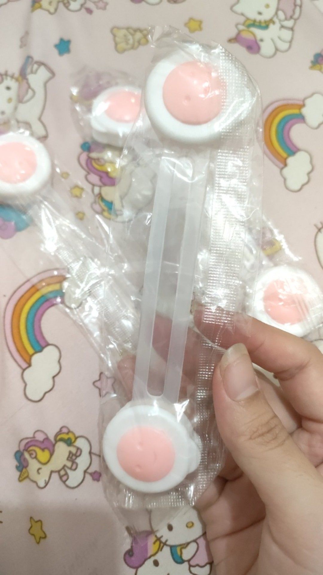 Pengaman Elastis Pintu Lemari Laci Bening Motif Bulat Beruang Smile