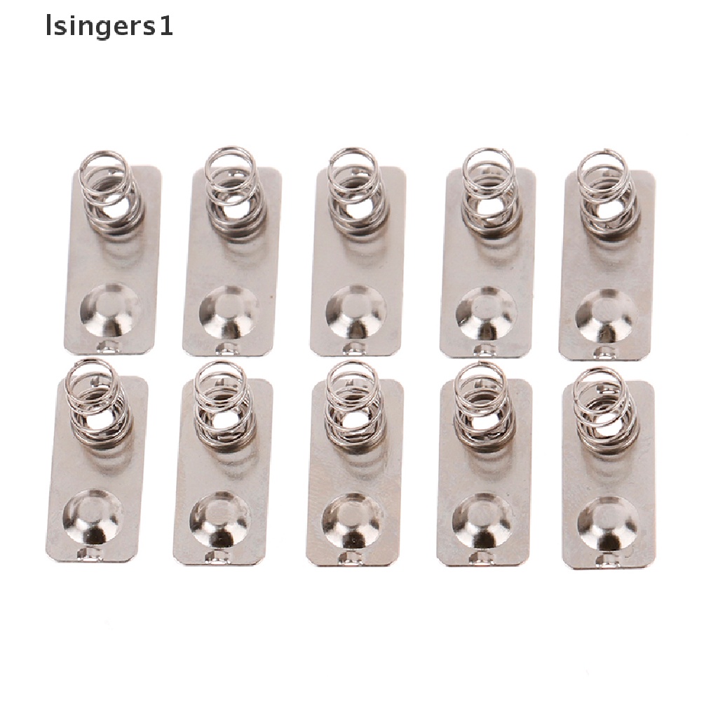 (lsingers1) 10pcs / Set Plat slot Baterai Pengganti Bahan Metal Warna Silver Ukuran 21x9mm